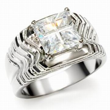 2CT CZ TILES STAINLESS STEEL RING-size5/6/8/9